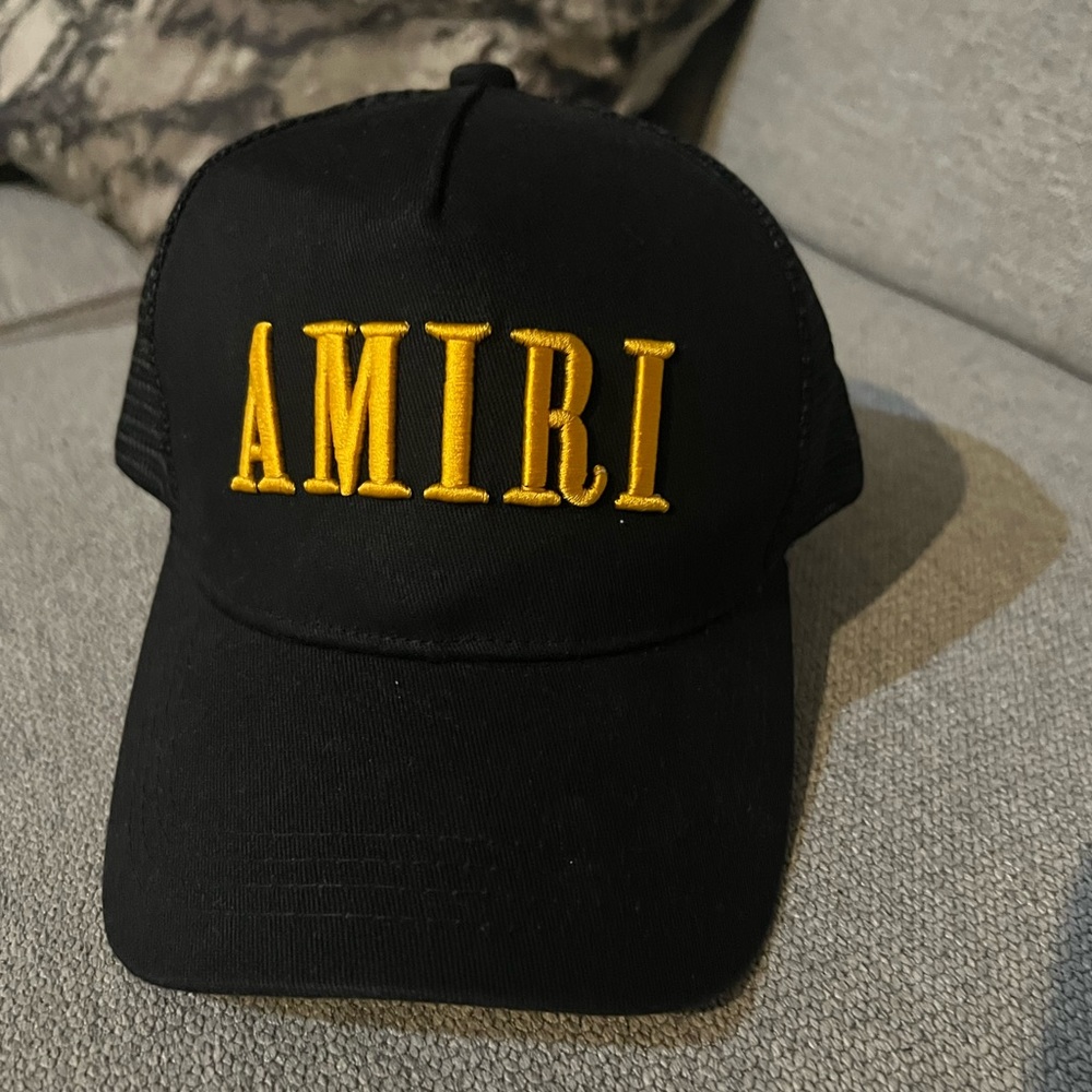 Black Amiri trucker hat